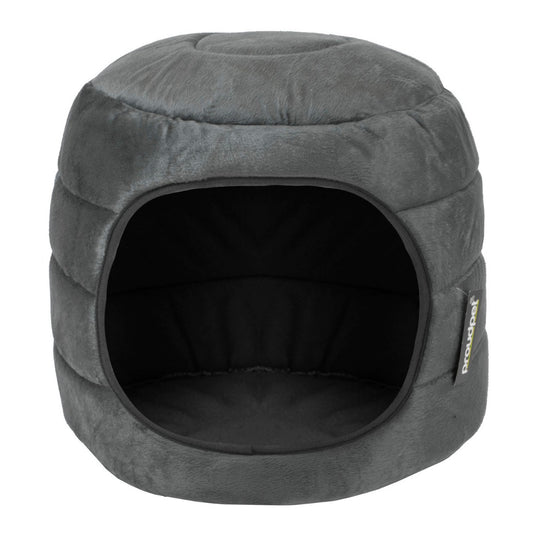 grey cat cave with opening facing you
