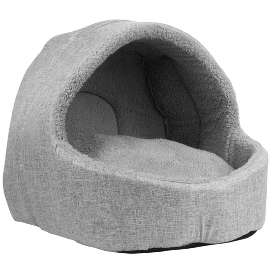 image of grey cat igloo bed
